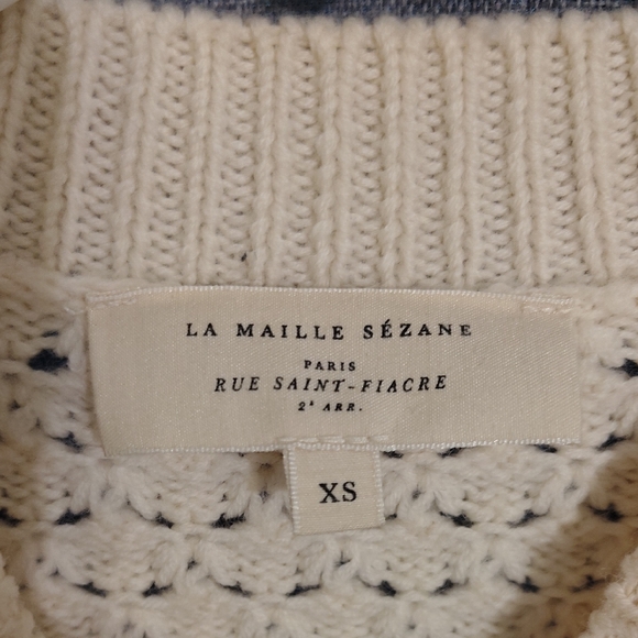Sezane Ivory Cable Knit Turtleneck Sweater - Picture 2 of 5